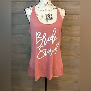 Bella Canvas Pink Bride Squad Tank Top Women's Large Sleeveless Wedding Party